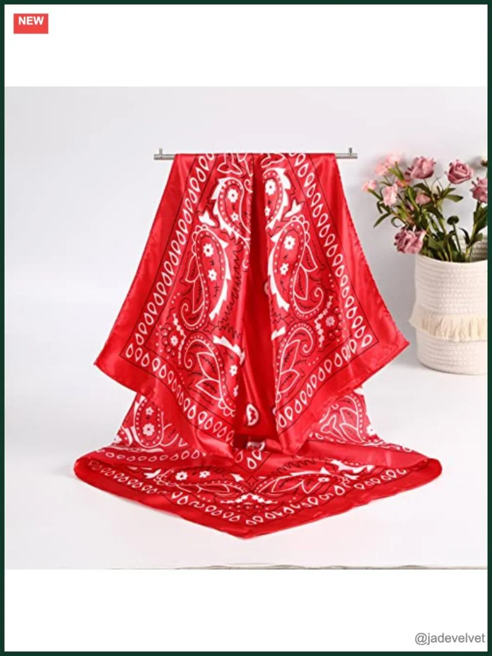 4 Pack Large Square Silk-Like Satin Scarves for Hair and Fashion
